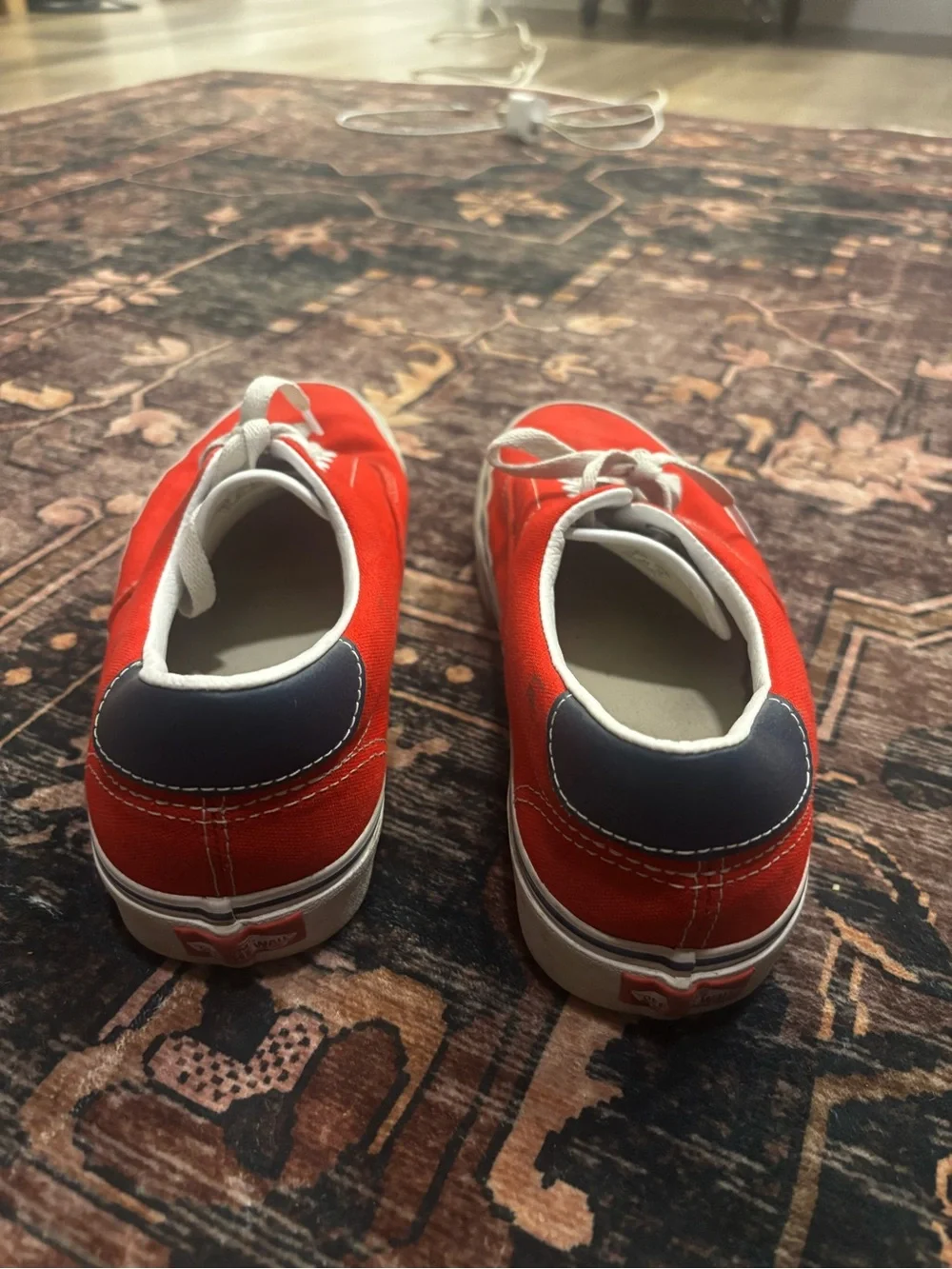 Vans Men’s Classic Low-Top Sneakers in Red with White Accents